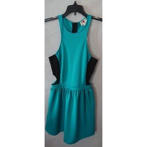 Vintage Teal & Black One Clothing Cut Out Dress